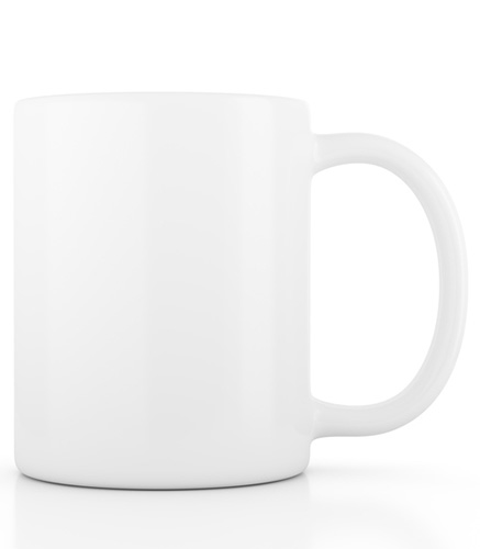A mug with a circular bottom.