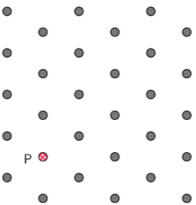 Triangular dot paper with point P marked.