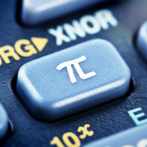 A picture of the pi button on a calculator.