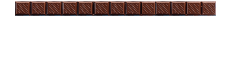 Chocolate bar with 13 pieces.