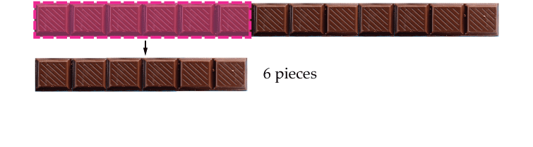Same chocolate bar. Six pieces are highlighted.