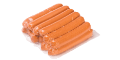 A package containing 12 hotdogs.