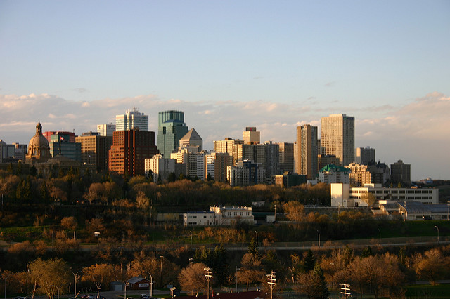 A view of the Edmonton skyline.