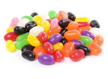 Unsorted stash of jellybeans.