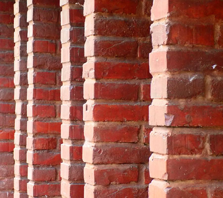 A series of brick columns
