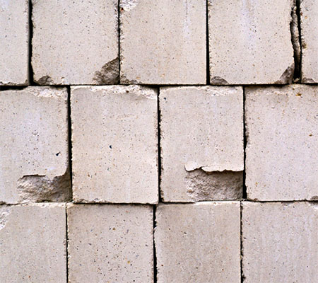 Rows of cinder blocks