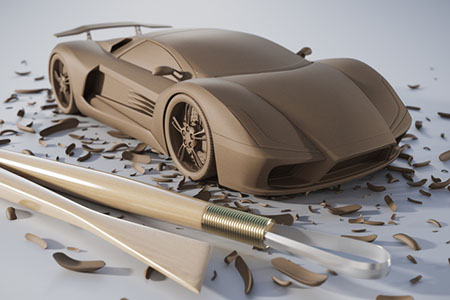 A sculpture of a car