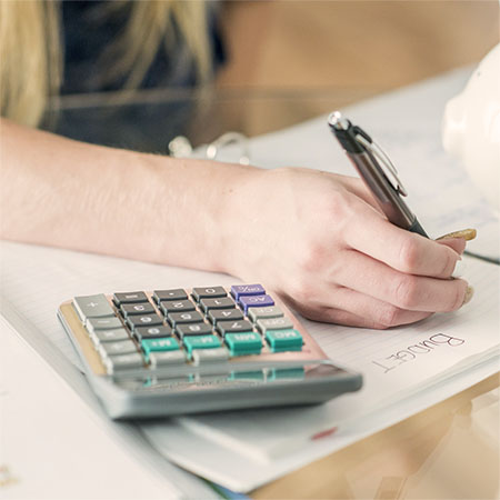 A woman preparing a personal budget