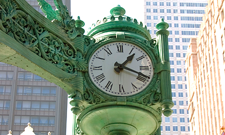 A circular clock face
