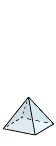 A square-based pyramid with height 2.5.
