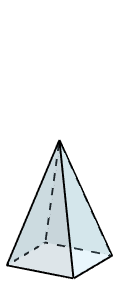 A square-based pyramid with height 5.