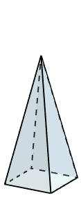 A square-based pyramid with height 7.5.
