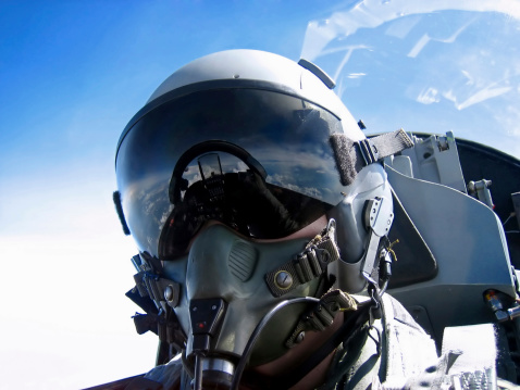 An image of a fighter jet pilot.