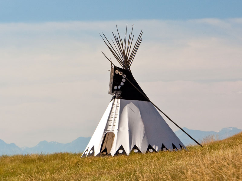 A conical shaped teepee.