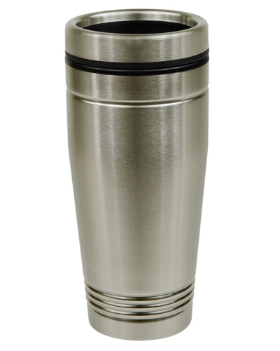 A steel coffee mug.