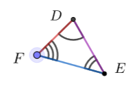 Triangle DEF has been reduced in size.