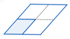A smaller parallelogram is shown inside a larger parallelogram that is scaled up by a factor of 2 in both width and height.