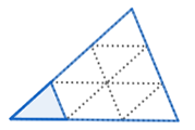 A smaller triangle is shown inside a larger triangle that is scaled up by a factor of 3 in both width and height.