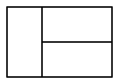  One arrangement with one vertical tile on the left and two stacked horizontal tiles on the right.