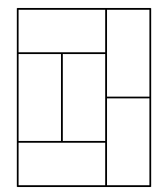  Right side has 2 stacked vertical tiles on the right and 2 adjacent vertical tiles between 2 horizontal tiles on the left.